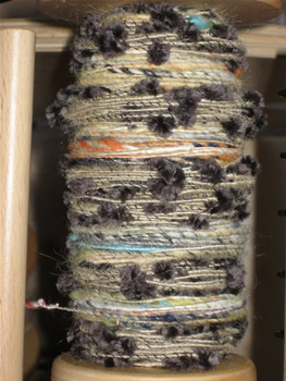 linda scharf handspun yarn on bobbin/stoneleafmoon.com